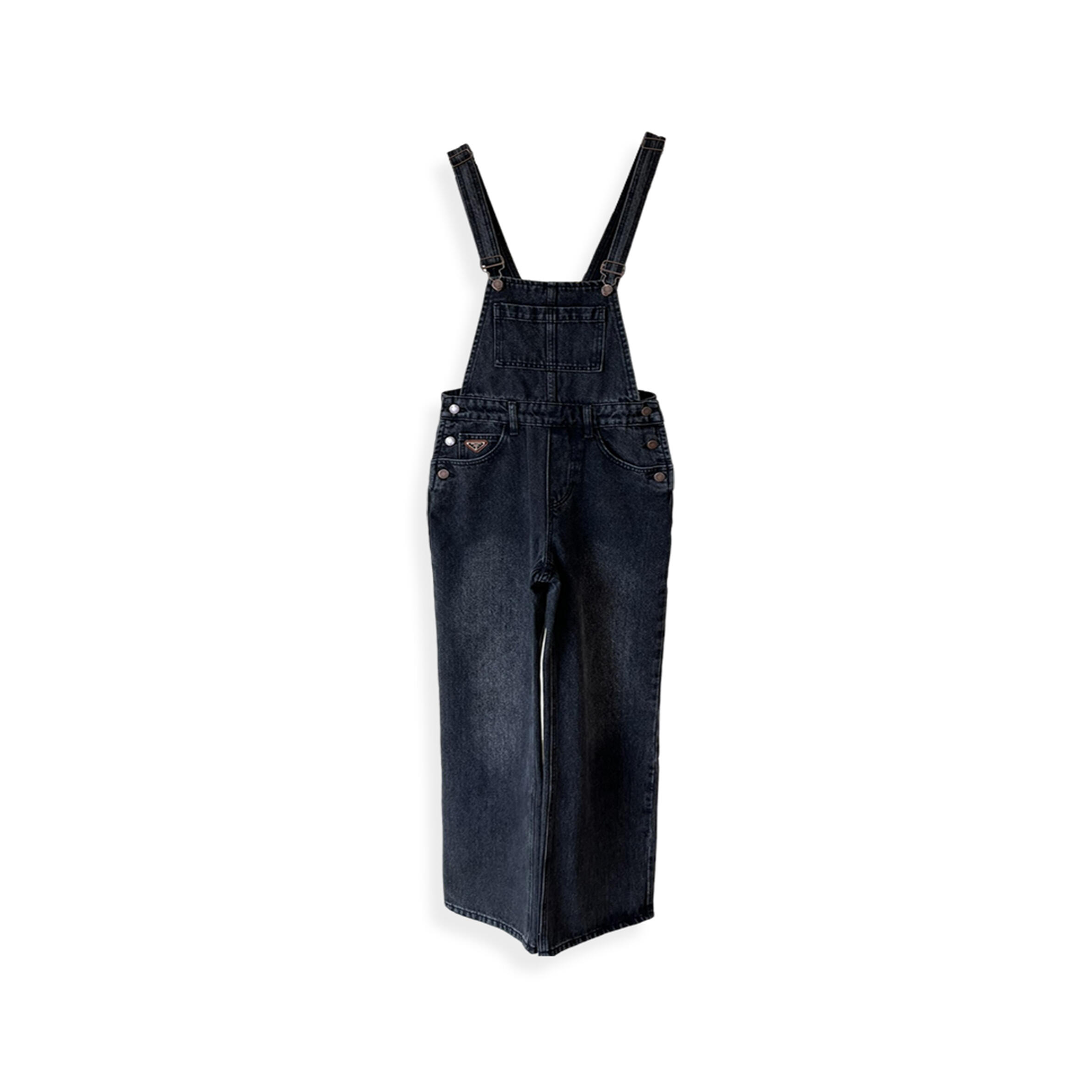 PRADA LOGO DENIM OVERALLS 